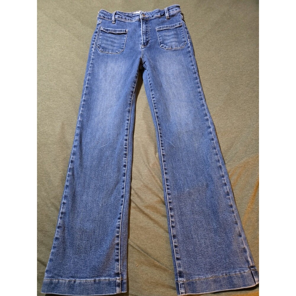 Risen Jeans Womens Size 11 Patch Pocket Straight Leg Jeans EUC Stretch RDP5610